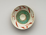 Wine cup, Design attributed to Aoki Mokubei (Japanese, 1767–1833), Porcelain with green and red enamels (Kyoto ware), Japan