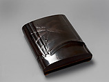 Writing Box (Suzuribako) in the Shape of a Piece of Bamboo, Lacquered wood with black takamaki-e on black lacquer ground (kuromaki-e), Japan