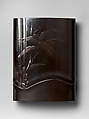 Writing Box (Suzuribako) in the Shape of a Piece of Bamboo, Lacquered wood with black takamaki-e on black lacquer ground (kuromaki-e), Japan