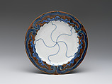 Small Dish (Kozara) with Stylized Flowers, Porcelain with cobalt blue under transparent glaze and iron-brown pigment and blue enamel over the glaze (Hizen ware, Nabeshima type), Japan