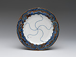 Small Dish (Kozara) with Stylized Flowers, Porcelain with cobalt blue under transparent glaze and iron-brown pigment and blue enamel over the glaze (Hizen ware, Nabeshima type), Japan