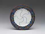 Small Dish (Kozara) with Stylized Flowers, Porcelain with cobalt blue under transparent glaze and iron-brown pigment and blue enamel over the glaze (Hizen ware, Nabeshima type), Japan