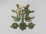 Plaque in the Shape of a Chariot, Bronze, Northeast China