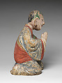 Seated arhat, Clay, wood, textile, paper, pigment, Korea