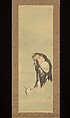 Daoist Immortal Liu Hai and Peonies, Sō Shiseki (Japanese, 1715–1786), Triptych of hanging scrolls; ink and color on silk, Japan
