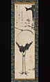 Crane and Plum, Itō Jakuchū  Japanese, Hanging scroll; ink on paper, Japan