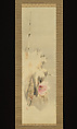 Heron under Willow (R); Winter Peony (L), Watanabe Seitei (Japanese, 1851–1918), Pair of hanging scrolls: ink and color on silk, Japan