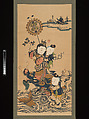 Stand Alone on the Tortoise Head (Duzhan aotou), Unidentified artist, Woodblock print; multicolor print on paper with additional hand-painting, China, Suzhou