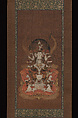 The Buddhist Goddess Dakini, Hanging scroll; ink, color, and gold on silk, Japan