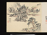 Title: Landscapes after Masters of the Past, Paintings by Sugai Baikan (Japanese, 1784–1844), Album of eighteen double leaves; ink and color on paper, Japan