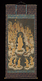 Welcoming Descent of Amida and Bodhisattvas, Unidentified artist, Hanging scroll; ink, color, and gold on silk, Japan
