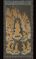 Welcoming Descent of Amida and Bodhisattvas, Unidentified artist, Hanging scroll; ink, color, and gold on silk, Japan