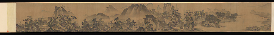 First half of Ten Thousand Li of the Yangzi River, Unidentified artist , fake signature of Xia Gui (active ca. 1195–1230), Handscroll; ink and color on silk, China