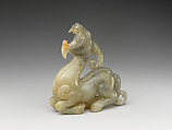 Fantastic animal with horn, Jade (nephrite), China