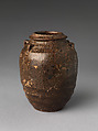 Jar, Clay covered with mottled glaze (Seto ware), Japan