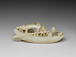 Boat, White jadeite, China