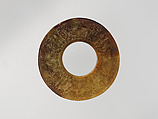 Annular disk with antiquarian decorations (bi), Jade (nephrite), China