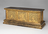Manuscript storage cabinet, Hardwood with black lacquer and applied gold, Thailand, Bangkok