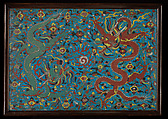 Panel with Dragons, Cloisonné enamel, China