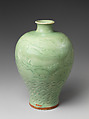 Meiping vase with dragon, Stoneware with incised decoration under celadon glaze (Longquan ware), China