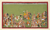 Maharana Jagat Singh II in a wedding procession, Unidentified artist , Rajasthani, Opaque watercolor on paper, India, Rajasthan, Mewar
