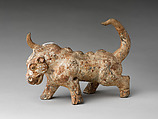Tomb guardian beast, Earthenware with trace of pigment, China