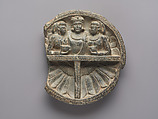 Dish with Drunken Herakles Embracing Two Women, Schist, Pakistan (ancient region of Gandhara)