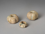 Three Small Beads, Cog-Wheel-Shaped, Glass, China