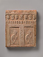 Tile with Impressed Figures of Emaciated Ascetics and Couples Behind Balconies, Terracotta, India (ancient kingdom of Kashmir, Harwan)
