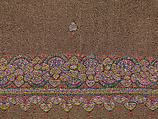 Embroidered Shawl, Shahtoosh with silk multi-colored embroidery, India