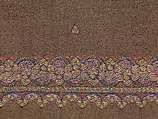 Embroidered Shawl, Shahtoosh with silk multi-colored embroidery, India