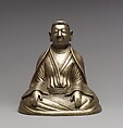 Portrait of The Great Teacher Marpa, Bronze inlaid with copper and silver; gold plugs, Tibet
