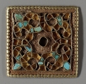Ornamented Plaques, Gold with turquoise inlay, Eastern Central Asia or northern China