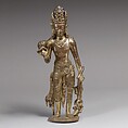 Bodhisattva, probably Padmapani Lokeshvara, Gilt copper alloy, Nepal (Kathmandu Valley)