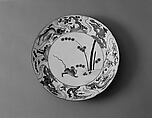 Plate with molded rim and decoration of Kakiemon-style tiger and bamboo, Porcelain painted in underglaze cobalt blue (Jingdezhen ware), China