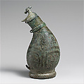 Wine container in the shape of a leather pouch, Bronze, China