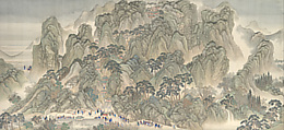 The Kangxi Emperor's Southern Inspection Tour, Scroll Three: Ji'nan to Mount Tai, Wang Hui (Chinese, 1632–1717) and assistants, Handscroll; ink and color on silk, China