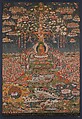Amitabha, the Buddha of the Western Pure Land (Sukhavati), Distemper with gold on cloth, Central Tibet