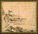 Landscape, Watanabe Shikō 渡辺始興  Japanese, Two-panel folding screen; ink on paper, Japan
