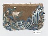 Piece, Silk, metallic thread;  on paper laid over silk, Japan
