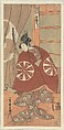The Actor Nakamura Tomijuro as a Woman Wearing a Red Cape, Ippitsusai Bunchō  Japanese, Woodblock print; ink and color on paper, Japan