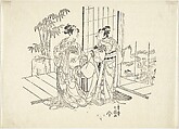 The Actors, Ippitsusai Bunchō  Japanese, Monochrome woodblock print; ink on paper, Japan