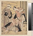 Scene from the Third Act of Chushingura between Okaru, Kanbei, and Bannai, Eishōsai Chōki Japanese, Woodblock print; ink and color on paper, Japan