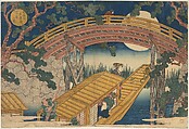 Moonlight View of Suihiro Bridge, Tempozan, Yashima Gakutei  Japanese, Woodblock print; ink and color on paper, Japan