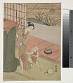 Mother and Son by a Mosquito Net, Suzuki Harunobu Japanese, Woodblock print; ink and color on paper, Japan