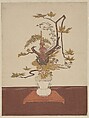 Ike Bana (Flower Arrangement) in the Ike-no-bo Style, Suzuki Harunobu Japanese, Woodblock print; ink and color on paper, Japan