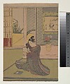 Young Man Playing a Noh Drum, Suzuki Harunobu Japanese, Woodblock print; ink and color on paper, Japan