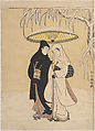 Lovers Walking in the Snow (Crow and Heron), Suzuki Harunobu Japanese, Woodblock print; ink and color on paper, with embossing (karazuri), Japan