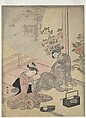 Parody of the Tale of Young Man Lu: Courtesan Dreaming, Suzuki Harunobu Japanese, Woodblock print; ink and color on paper, Japan