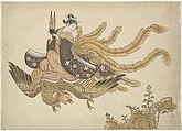 Young Woman Riding a Phoenix, Suzuki Harunobu Japanese, Woodblock print (nishiki-e); ink and color on paper, Japan
